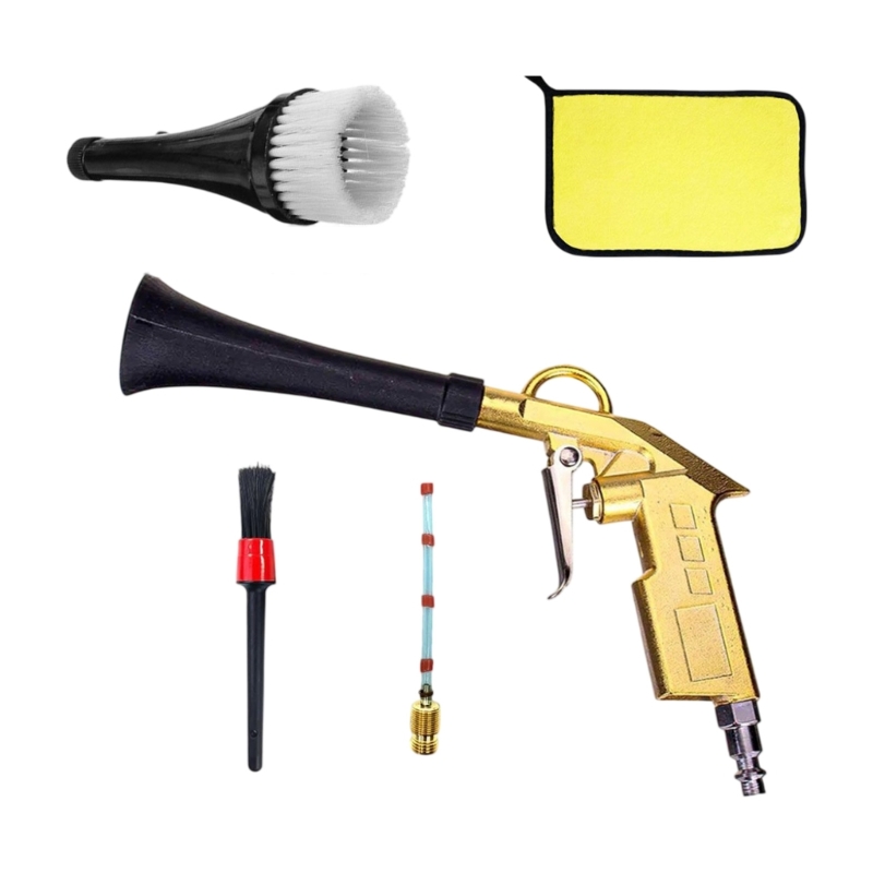 Detailing Brush Set - D5BE カーディテイリングエアクリーニングキット、ブラシアタッチメント付き、ダッシュボードパネル、マットエッジ、およびダッシュボードパネル用の5ピースダストクリーンアップツールセット