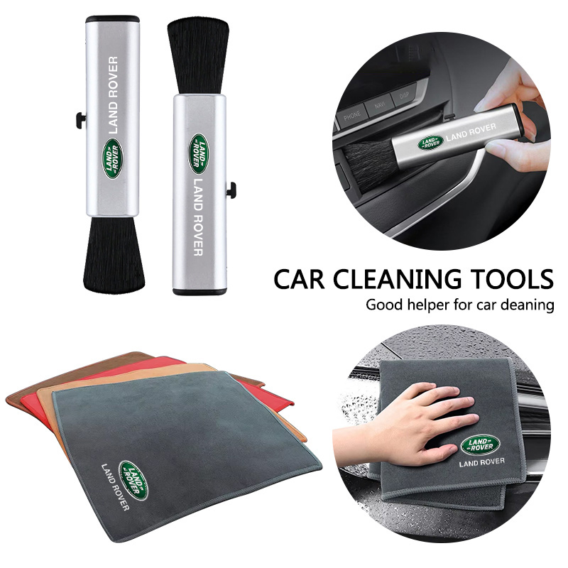 Microfiber Towel Detailing - ランドローバーレンジローバースポーツ Evoque フリーランダー車のクリーニングソフトブラシ洗車タオルマイクロファイバークリーニング雑巾布アクセサー