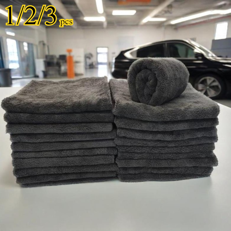 Microfiber Towel Detailing - マイクロファイバータオル 超ソフト洗車クロス 40x40cm 傷のつかない乾燥クロス 車のディテールクリーニング用雑巾 1/2/3枚