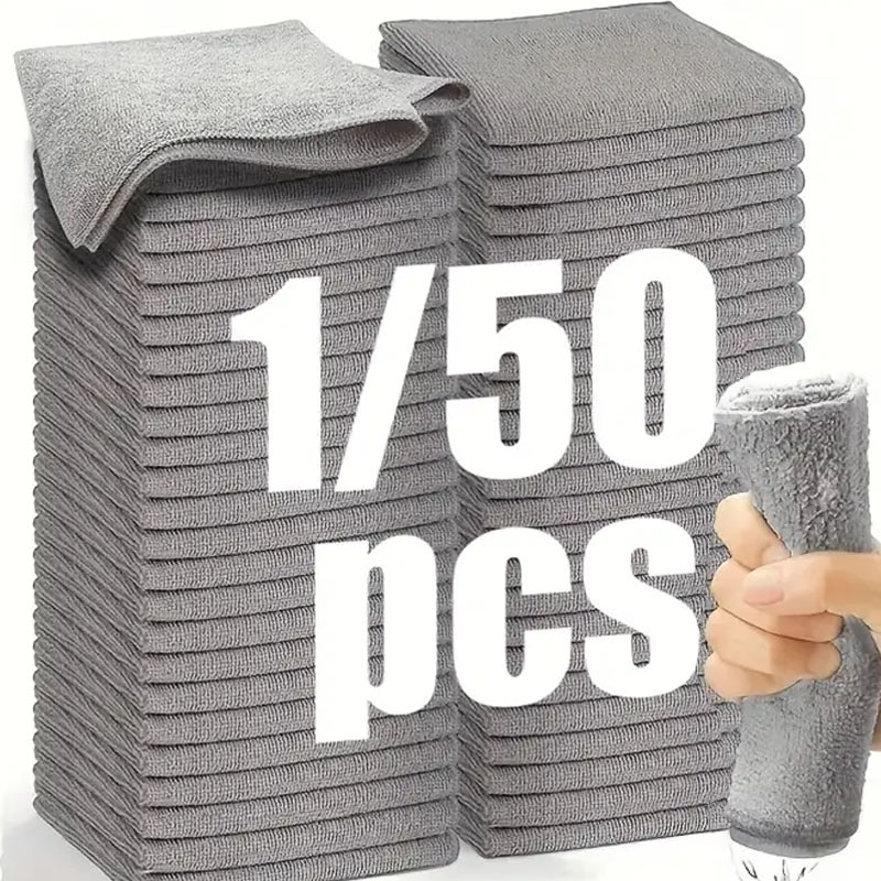Microfiber Towel Detailing - 1/50 個マイクロファイバークリーニングクロス吸収タオル洗車家事クリーンキッチンクリーニング雑巾家庭用クリーンツール
