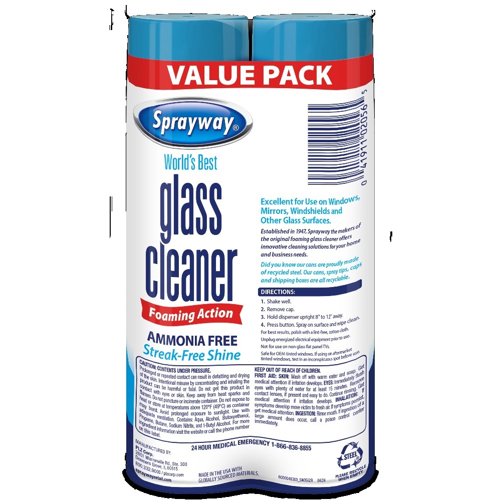 ガラスクリーナー泡状エアゾールスプレー、19オンス、2個パッ - Glass Cleaner Streak のレビューと価格